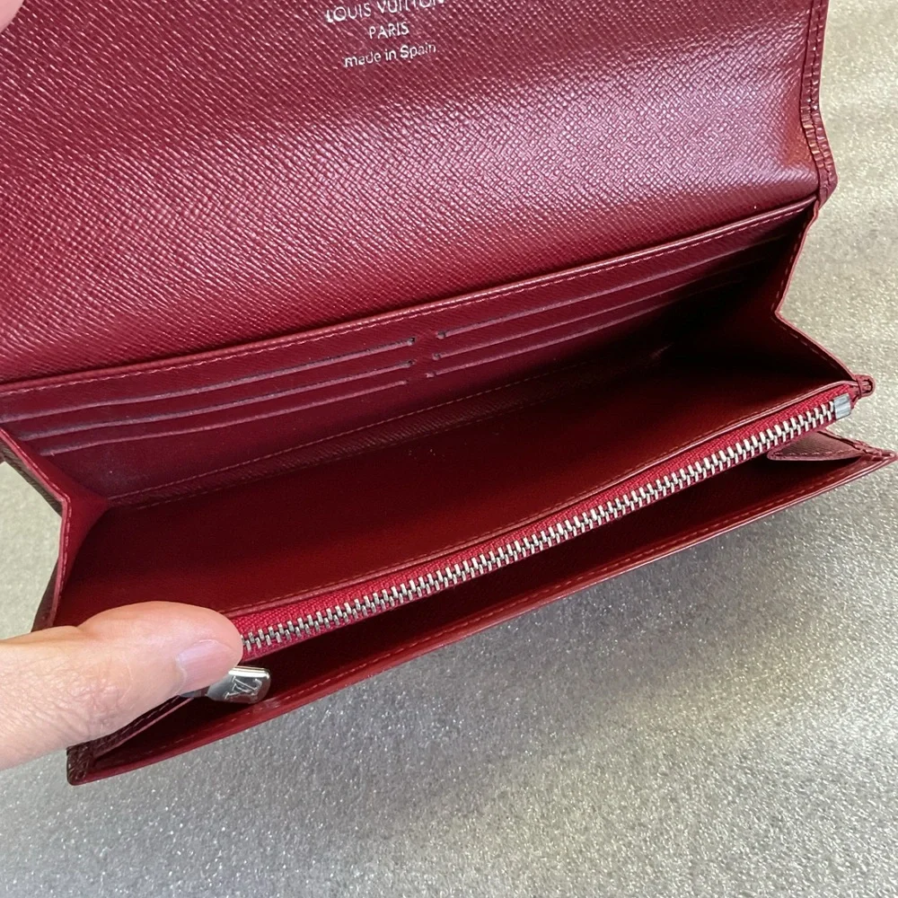 Louis Vuitton Red Leather Wallet with Chain - Picture 5 of 9